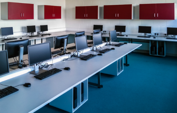 A classroom computer lab.